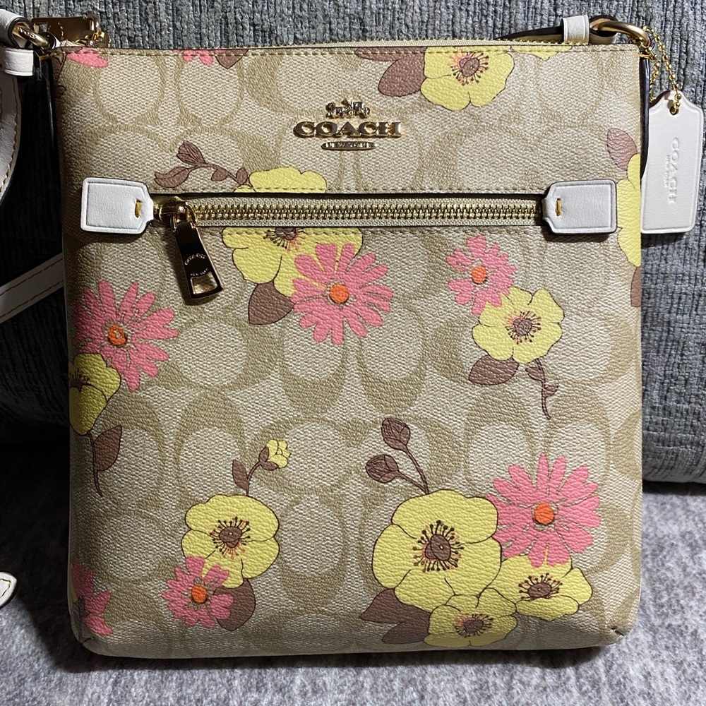 🎉SALE🎉 Coach Mini Rowan File Bag Floral Cluster Print NWT with dust bag